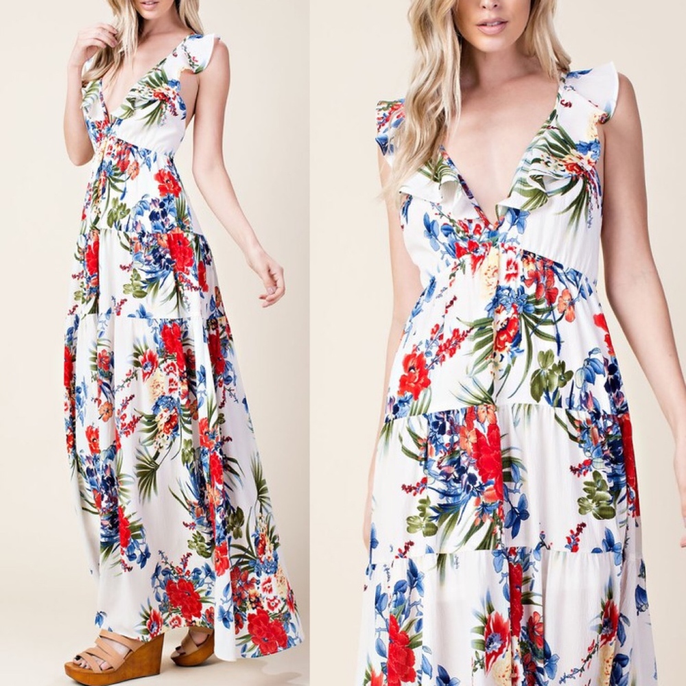 KAYLEE Floral Maxi Dress - WHITE - Picture 2 of 2